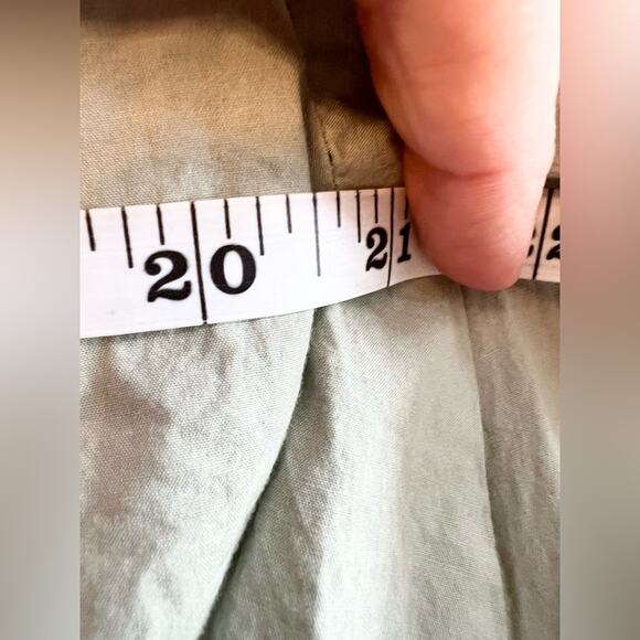 Free People Gigi Front Tie Balloon Sleeve Crop Top green tea 100% cotton boho M - Picture 11 of 11